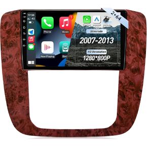 Car Radio for GMC Yukon Chevrolet Tahoe/Suburban 2007-2013：Upgrade 9 Inch HD Touchscreen Stereo Support Wireless Carplay Android Auto Bluetooth 5G Wi-Fi FM GPS SWC Mirror Link Backup Camera