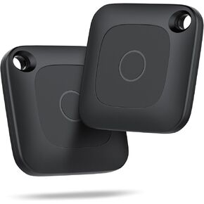 Hoxe Air Tracker Tags 4-Pack, Key Finder Works with Find My App (iOS Only), Bluetooth Tracker Tag for Keys, Luggage, Suitcases and Pets, Loud Beep, Worldwide Tracking, Replaceable Battery