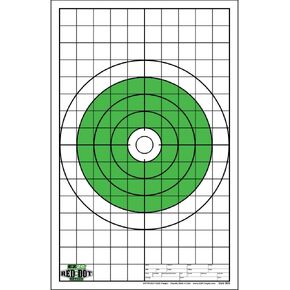 Red Dot Optics Style 5 (50 Count) Giant 10" EZ2C Green Bullseye by EZ2C Targets | Optic Zeroing Shooting Paper Targets | High Visibility Firearms and Rifles Targets 11" x 17" (50 Padded Targets)