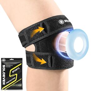 Patella Knee Brace for Knee Pain, Dual Patellar Tendon Support Strap with Gel Pad for Men and Women, Adjustable Knee Pad for Meniscus Tear, Knee Compression Sleeve for Arthritis, Tendonitis