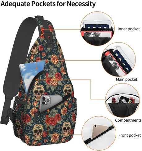 Pink Flamingos Sling Backpack Hiking Backpack Crossbody Bag Sports Lightweight And Durable Chest Bag Shoulder Bag For Women Men in Saudi Arabia