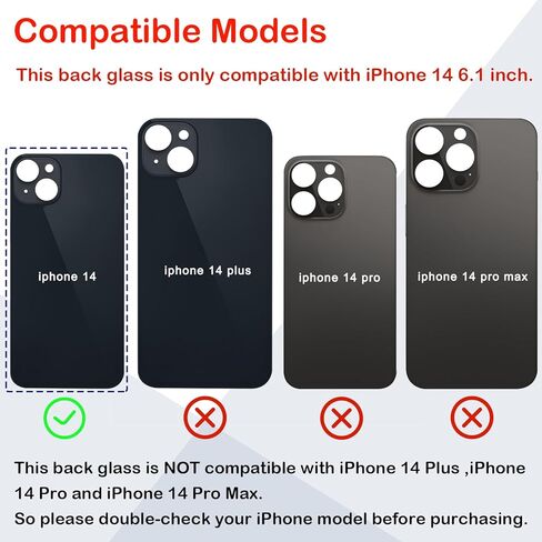 استبدال الزجاج الخلفي الخلفي من Phoupair OEM لهاتف iPhone 14 6.1 بوصة مع مجموعة أدوات إصلاح احترافية (منتصف الليل) in Kuwait