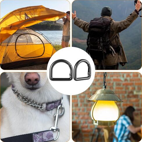 12Pcs Small D Ring Carabiner Clips, Stainless Steel Mini Carabiner Keychain Spring D Rings Hook for Dog Collars Car Keyring Backpack Clips Webbing Buckle Paracord Keyrings Purse Chain in Saudi Arabia