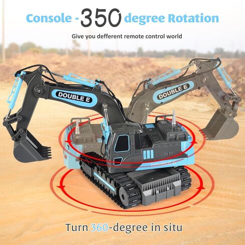 DOUBLE E Remote Control Excavator Toy 2 Batteries Digger Hydraulic Construction Vehicles RC Trucks Toys for Boys Girls Kids 3 4 5 6 7 8 9 10 Year in Kuwait