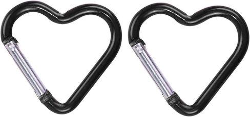 2pcs لطيف القلب شكل القلب مقاطع مفاتيح مفاتيح ، حقيقية الماء زجاجة ألومنيوم سبيكة الألومنيوم وسلسلة مفاتيح الكارابين للكلاب حامل زجاجة ماء ، in Kuwait