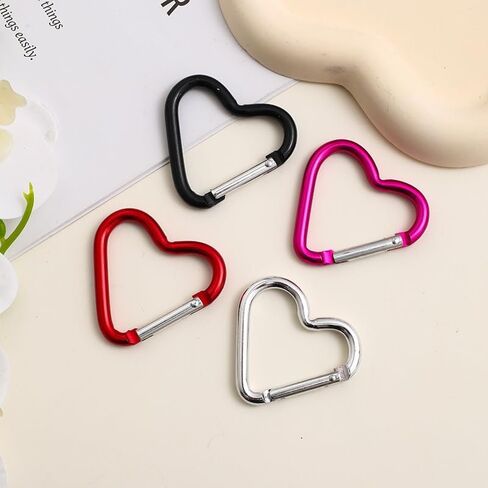2pcs لطيف القلب شكل القلب مقاطع مفاتيح مفاتيح ، حقيقية الماء زجاجة ألومنيوم سبيكة الألومنيوم وسلسلة مفاتيح الكارابين للكلاب حامل زجاجة ماء ، in Kuwait
