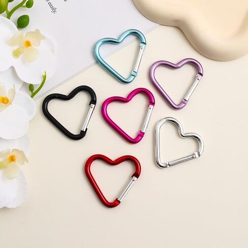 2pcs لطيف القلب شكل القلب مقاطع مفاتيح مفاتيح ، حقيقية الماء زجاجة ألومنيوم سبيكة الألومنيوم وسلسلة مفاتيح الكارابين للكلاب حامل زجاجة ماء ، in Kuwait