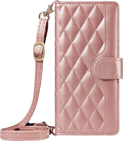 Asuwish Phone Case for Samsung Galaxy A20 A30 Wallet Cover with Tempered Glass Screen Protector and Wrist Strap Lanyard Card Holder Slot Stand Flip Cell Purse M10s A 30 20A A205G Women Men Rose Gold in Kuwait