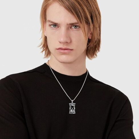 URONE Memento Mori Necklace for Men 925 Sterling Silver Memento Mori Pendant Necklace Skull Stoic Necklace Jewelry Gifts for Women in Kuwait