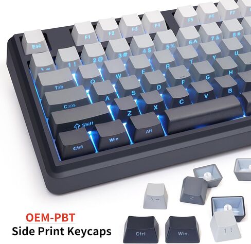 Glacier Skyloong GK104 Pro Full Size, Wireless/Wired Detachable USB-C Hot Swappable Mechanical Keyboard with Screen, Knobs, Calculator, Split Space Bar Compatible (Gradient Black, Standard Cable) in Kuwait