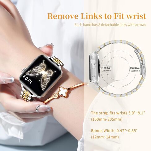 Slim Stainless Steel Band Compatible with Apple Watch Band 38mm 40mm 41mm 42mm 44mm 45mm 46mm 49mm,Women Fashion Metal Replacement Strap for iWatch Bands Series 10 9 8 7 6 5 4 3 2 1 SE in Kuwait
