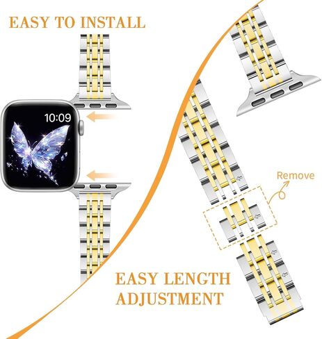 Slim Stainless Steel Band Compatible with Apple Watch Band 38mm 40mm 41mm 42mm 44mm 45mm 46mm 49mm,Women Fashion Metal Replacement Strap for iWatch Bands Series 10 9 8 7 6 5 4 3 2 1 SE in Kuwait