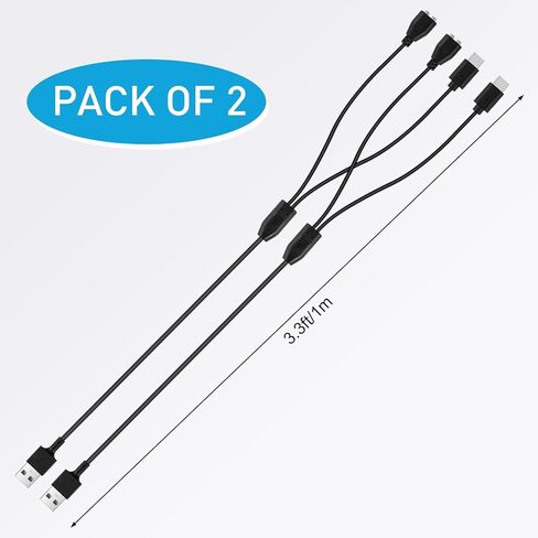 Pack of 2 Charger Cord Replacement for Jugbow/Delupet/Yawpet Training Collar, 2-in-1 USB C and Magnetic Bark Collar Charging Cable in Saudi Arabia