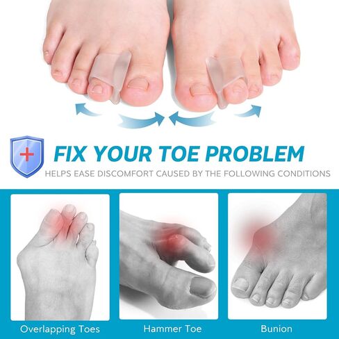 Hammer Toe Straightener Corrector - Bunion Corrector for Women Big Toe, Toe Spacers Toe Separators Toe Splint for Bunion, Curled Toes, Hammertoes (6 Pack,3 Sizes in One Set) in Saudi Arabia