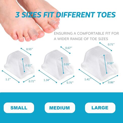 Hammer Toe Straightener Corrector - Bunion Corrector for Women Big Toe, Toe Spacers Toe Separators Toe Splint for Bunion, Curled Toes, Hammertoes (6 Pack,3 Sizes in One Set) in Saudi Arabia