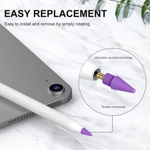 نصائح استبدال ميليا لنصائح Apple Pencil 2nd و 1st Generation ، إكسسوارات Ipency Nibs لـ iPad Pro Pencil 2/1 Gen (4Tips White) in Kuwait