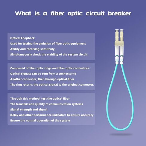 LC/UPC Fiber Loopback Tester Cable, OM3 Multimode Duplex - 50/125μm Fiber Optic Loopback Adapter, for Self-Testing SFP Modules or Network Equipment in Kuwait