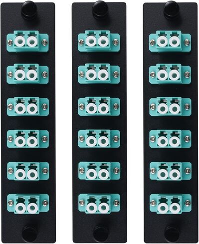 Xunsomten-2pcs 6 Fibers OM3 Multimode Patch Panel with 3 x LC UPC Duplex Fiber Optic Adapters LGX Compatible in Saudi Arabia