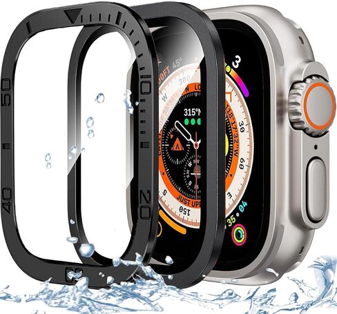 [حزمة مديرة زجاجية مقسّمة من طراز Apple Watch Ultra 2/1 49mm ، زمنية من الألومنيوم+إطار سبيكة من تيتانيوم 9H حامي شاشة الزجاج المقبى ، [Touch Sensitive] in Kuwait