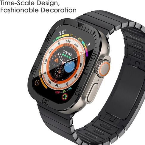 [حزمة مديرة زجاجية مقسّمة من طراز Apple Watch Ultra 2/1 49mm ، زمنية من الألومنيوم+إطار سبيكة من تيتانيوم 9H حامي شاشة الزجاج المقبى ، [Touch Sensitive] in Kuwait