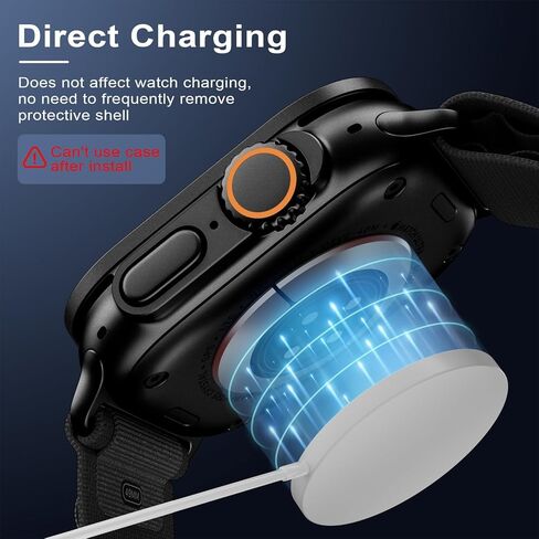 [حزمة مديرة زجاجية مقسّمة من طراز Apple Watch Ultra 2/1 49mm ، زمنية من الألومنيوم+إطار سبيكة من تيتانيوم 9H حامي شاشة الزجاج المقبى ، [Touch Sensitive] in Kuwait