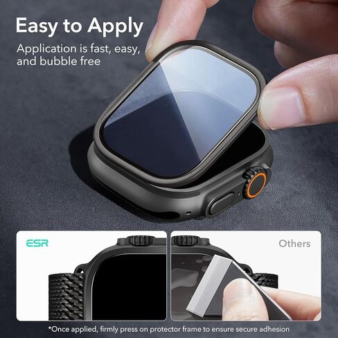 [حزمة مديرة زجاجية مقسّمة من طراز Apple Watch Ultra 2/1 49mm ، زمنية من الألومنيوم+إطار سبيكة من تيتانيوم 9H حامي شاشة الزجاج المقبى ، [Touch Sensitive] in Kuwait