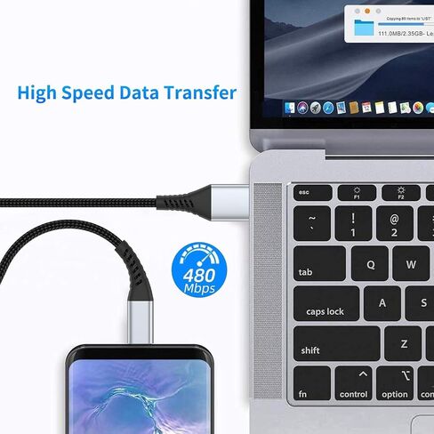 2ft USB إلى كابل USB C ، 3 حزمة كابل USB C Short Fast Charger ، مضفر 2 قدم USB A TO TYPE C CORD للسيارة iPhone 16 15 Pro Max/Plus ، Samsung Galaxy S24/S23 Ultra Goole Pixel ، USBA TO CABIL in Kuwait
