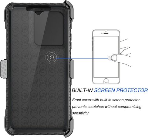 علبة الحافظة Tekcoo لـ Motorola Moto G 5G (2025 فقط) | XT2513 [TSHELL] امتصاص الصدمات [واقي الشاشة المدمج] [Kickstand Locking Belt Clip] يحمل غطاء الجسم بالكامل [أسود] in Saudi Arabia