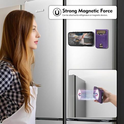 متوافق مع Magsafe 2 في 1 حالة محفظة iPhone 16e القابلة للفصل مع حامل البطاقة ، والنساء الرجال ، والجلد المغناطيسي RFID Flocking Flip Kickstand Card Slots ، لـ Apple 16E 2025 ، Brown in Kuwait