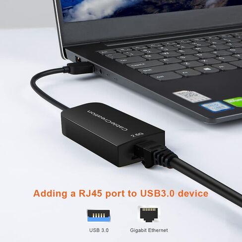 Cablecreation USB إلى Ethernet Adapter ، Driver Free USB 3.0 إلى 10/100/1000 Gigabit Ethernet LAN Adapter متوافق مع Nintendo Switch ، الكمبيوتر المحمول ، الكمبيوتر الشخصي ، MacBook ، Windows ، MacOS ، Linux ، الألومنيوم in Saudi Arabia