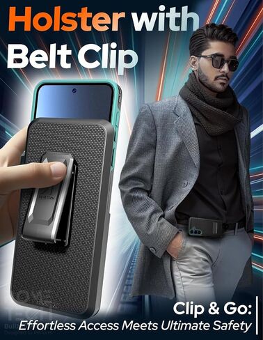 بالنسبة إلى Samsung Galaxy S25 متوافق مع غطاء هاتف Magsafe Magnetic Huchice Slide Hip مع Kickstand for Galaxy S25 - Black in Kuwait