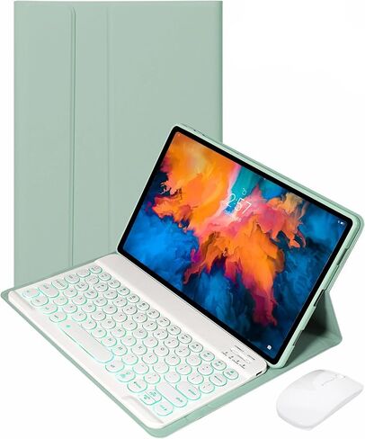 حالة لوحة المفاتيح لـ Lenovo Tab P11 2nd Gen (11.5 بوصة)/Pad Plus 2023 ، مفاتيح الإضاءة الخلفية ، لوحة مفاتيح قابلة للفصل اللاسلكية مع الماوس Bluetooth ، الأخضر in Kuwait