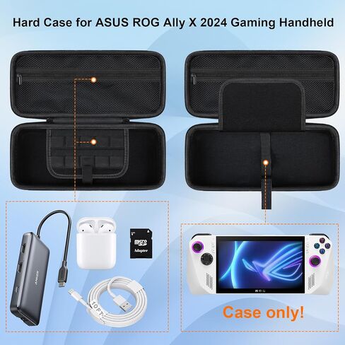 حالة Raiall الصلبة لـ ASUS ROG Ally/ ROG Ally X Gaming Handheld Console و Protable Hard Travel Case Case With Witch for Game و Cable Charger و Phone و Black in Kuwait