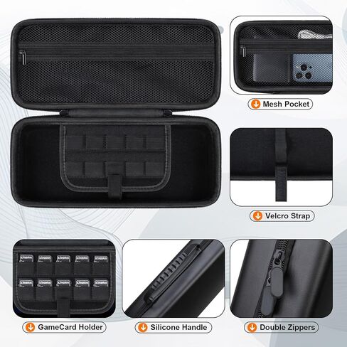 حالة Raiall الصلبة لـ ASUS ROG Ally/ ROG Ally X Gaming Handheld Console و Protable Hard Travel Case Case With Witch for Game و Cable Charger و Phone و Black in Kuwait