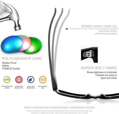 FEIDUSUN Sunglasses Men Polarized Sunglasses for Mens and Womens,Black Retro Sun Glasses Driving Fishing UV Protection in Saudi Arabia