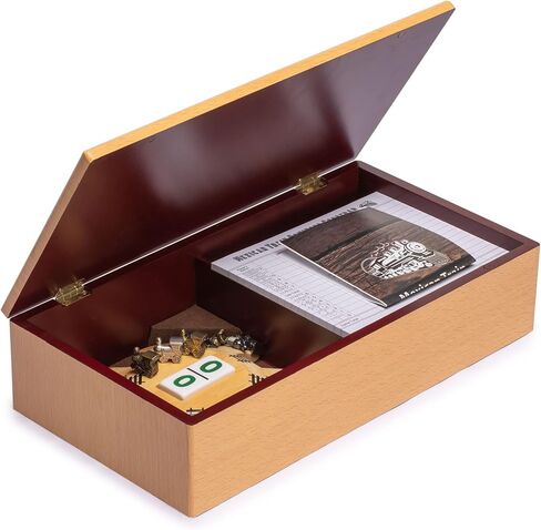 مجموعة كاملة من القطار المكسيكي من شركة Yellow Mountain Imports مع 12 قطعة دومينو مزدوجة (نقاط/نقاط)، ومحور خشبي، وعلامات قطار مصبوبة، ولوحة تسجيل in Kuwait