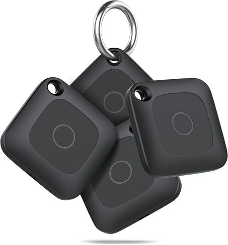 Hoxe Air Tracker Tags 4-Pack, Key Finder Works with Find My App (iOS Only), Bluetooth Tracker Tag for Keys, Luggage, Suitcases and Pets, Loud Beep, Worldwide Tracking, Replaceable Battery in Saudi Arabia
