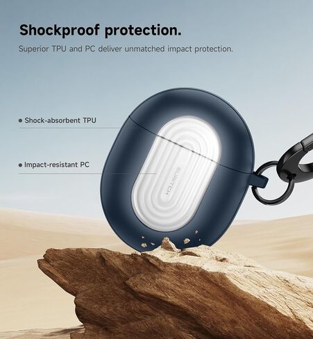 Suritch Magnetic المصد الحالات لـ Google Pixel Buds Pro 2 (2024) و Pixel Buds Pro (2022) غطاء الحالة ، أغطية وقائية مقاومة للصدمات مع Carabiner & Cleaning Kit & Removal Tool ، Navy in Kuwait