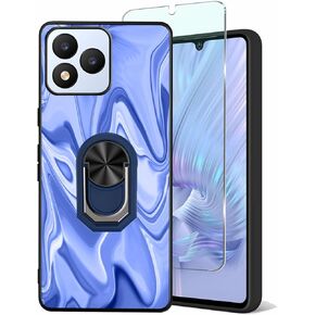 لدوامة J24 2024 Case Ring Ring حامل الحامل مع HD Vortex J24 6.50 "شاشة Glass 9H ، Art Print Blue Navy Lines Design for Men TPU Protect Excorption in Saudi Arabia