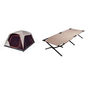 Coleman Skylodge 8/10/12 Person Tent and Trailhead II Camping Cot Bundle
