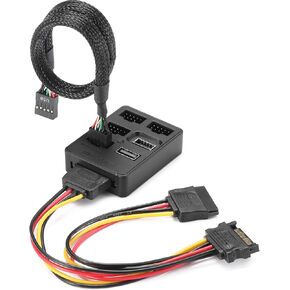 منافذ USB 5 المنافذ الداخلية مع لوحة Motherboard - USB 2.0 إلى USB 3.2 Gen 1 header محول ، 9 دبوس إلى محول اللوحة الأمامية USB -C لتوسيع حالة الكمبيوتر - التوصيل والتشغيل