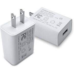 5V 2A Power Plug Adapter,USB Wall Charger Box AC Fast Charging Block Cube Brick Home Travel Use for iPhone 13/14/15/16/16 Pro/Pro Max/Plus, XS/XR/X, Watch Series 8/7 2Pack White