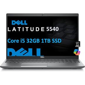 Dell Latitude 5540 5000 Business Laptop (15.6" FHD, Intel 10-Core i5-1345U vPro, 16GB RAM, 512GB SSD) Backlit, 1080p FHD IR Webcam, 2 x Thunderbolt 4, Wi-Fi 6E, Ethernet, Win 11 Pro w/AI Copilot, Gray