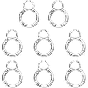 HARFINGTON Spring O Ring Clip, Metal Spring Clasp Key Ring, Keychain Snap Buckle Accessories for Purse Shoulder Bag Lanyard Leather DIY Crafts