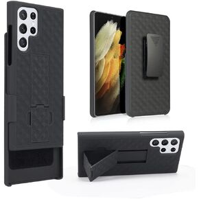 بالنسبة إلى Samsung Galaxy S25 Plus 5G Case Combo Shell مع Kickstand دوار حزام مقطع الحافظة غطاء واقية وعرة 2025 إصدار ، أسود