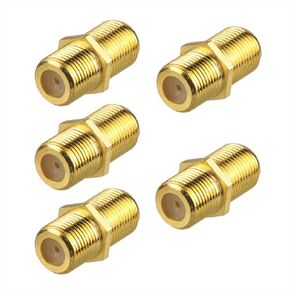 5 Pack Coaxial Cable Connector Female to Female Coax Extender TV Cables RG6 F-Type Gold Plated Adapter