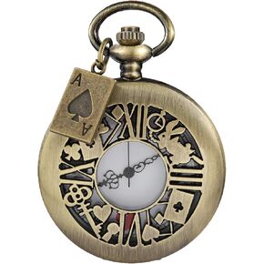 Nostalgia Movie Theme Design Alloy Quartz Pocket Watch with Chain Necklace Pendant & Gift Box