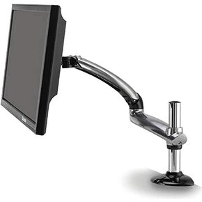 Ergotech Single Freedom Arm, Includes Single Aluminum Articulating Arm, 8.4-17.8 lbs. Weight Capacity, Suitable for Monitors up to 27 inches, VESA Compatible 75×75, 100×100, Silver