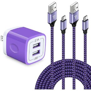 Wall Charger Plug Block Dual Port USB C Adapter with 2Pack 6Ft Fast Charging Type C Cable Cord for Samsung Galaxy S24 S23 S22 S21 S20 S9 A15 A03s A14 iPhone 16 15 14,Google Pixel 9 Pro XL 8 7 6 Pro 8a