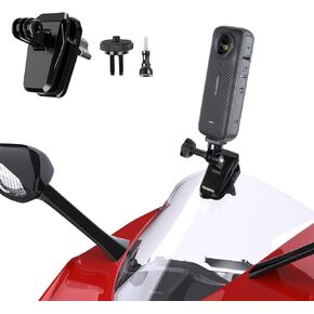 PellKing Motorcycle Windshield Aluminum Alloy Clip for x5/X4/X3/X2,Motorcycle Windshield Camera Clamp with Aluminum Alloy 1/4" Adapter,Motocycle Mount for GoPro Hero 13 12 11 10 9 8